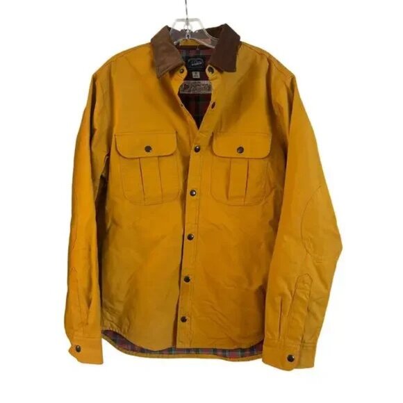 J.Crew British Millerain Mustard Brown Military Waxed Cotton Jacket Men’s Size M - Picture 1 of 8